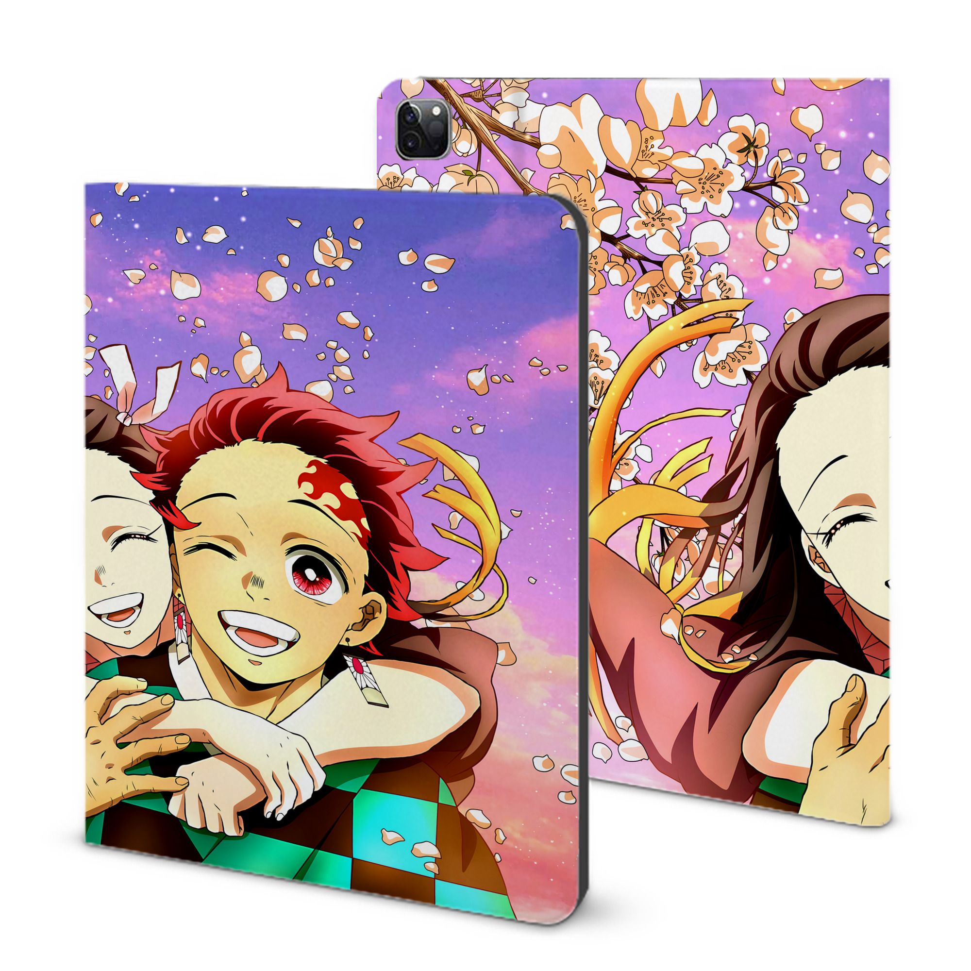 （画像用） 鬼滅の刃（きめつのやいば）竈門 炭治郎／かまど たんじろう Kamado Tanjirou IPad ケース ブック型 PUレザー TPU 耐衝撃 軽量 薄型 ペン収納なし 全面保護 IPad 各モデル対応